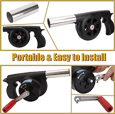 Manual BBQ Blower, Barbecue Hair Dryer, BBQ Grill Fire Starter, Portable Household Hand Blower, Flame Exciter for BBQ Picnic Outdoor Camping Hiking Cooking Tool, Hand Crank BBQ Fan, Combustion Supporting Blower, Picnic Camping Stove Accessories Manual BBQ Blower, Barbecue Hair Dryer, BBQ Grill Fire Starter, Portable Household Hand Blower, Flame Exciter for BBQ Picnic Outdoor Camping Hiking Cooking Tool, Hand Crank BBQ Fan, Combustion Supporting Blower, Picnic Camping Stove Accessories